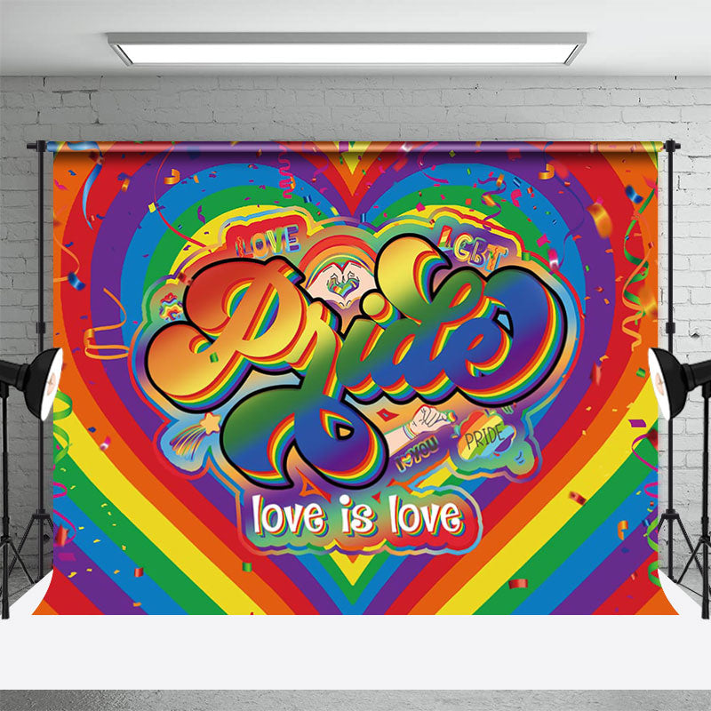 Aperturee - Pride Love Is Love Rainbow Ribbons Dance Backdrop