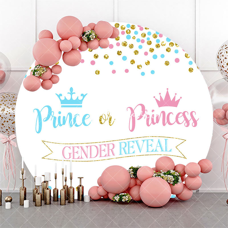 Aperturee - Prince Or Princess Round Backdrop For Gender Reveal