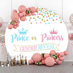 Aperturee - Prince Or Princess Round Backdrop For Gender Reveal