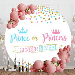 Aperturee - Prince Or Princess Round Backdrop For Gender Reveal