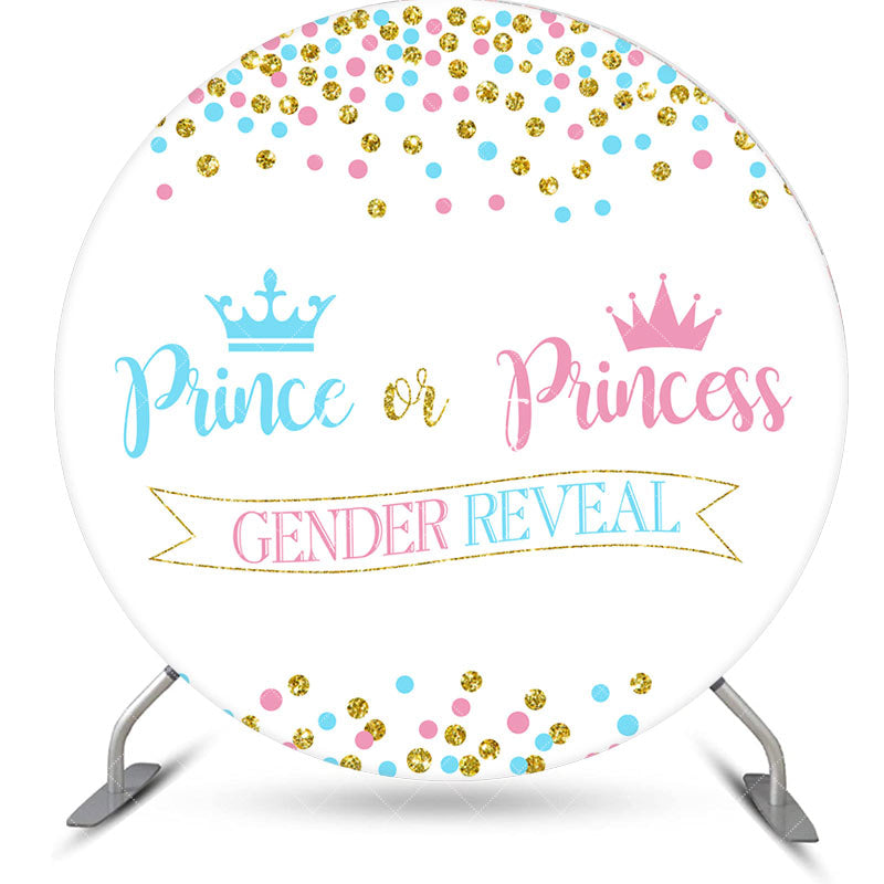 Aperturee - Prince Or Princess Round Backdrop For Gender Reveal