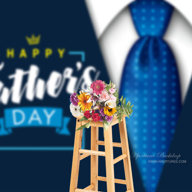 Aperturee - Professional Dark Blue Suit Fathers Day Photo Backdrop