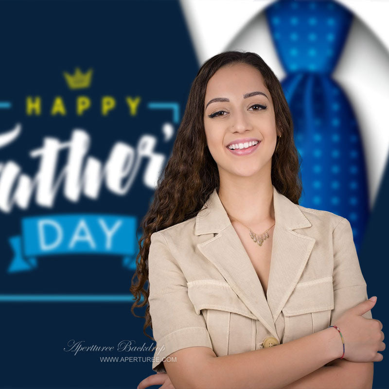 Aperturee - Professional Dark Blue Suit Fathers Day Photo Backdrop