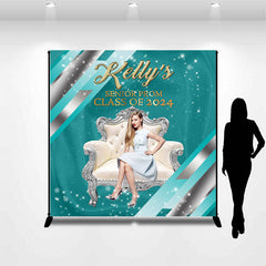 Aperturee - Prom Teal Elegant Custom Graduation Party Backdrop