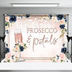 Aperturee - Prosecco Petals Pink Floral Bridal Shower Backdrop