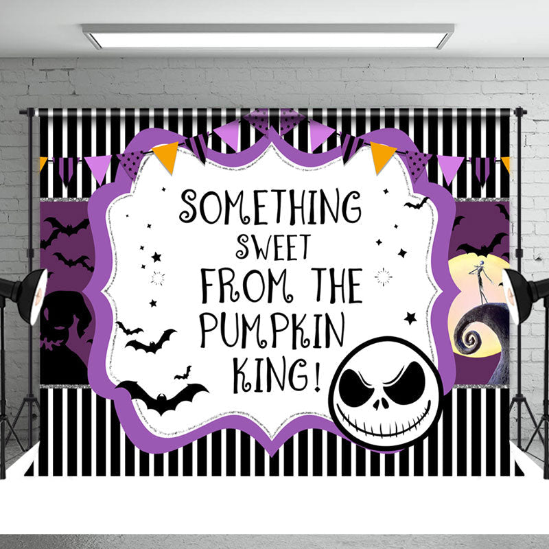 Aperturee - Pumpkin King Black Stripe Nightmare Halloween Backdrop