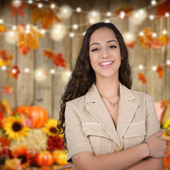 Aperturee - Pumpkin Maples Corn Apple Wood Wall Autumn Backdrop