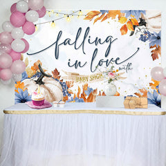 Aperturee - Pumpkins Falling In Love With Baby Shower Backdrop