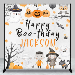 Aperturee - Pumpkins Halloween Custom Happy Boothday Backdrop