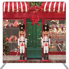 Aperturee - Puppet Soldier Red Store Christmas Backdrop Cover