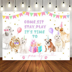 Aperturee - Puppy Game Party Theme Happy Birthday Backdrop