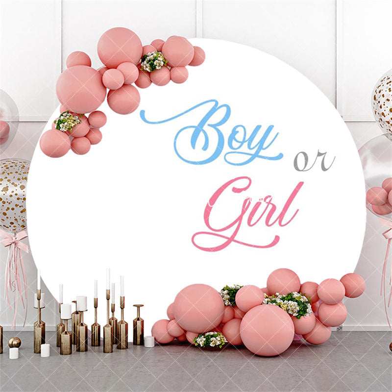 Aperturee Pure White Boy Or Girl Circle Gender Reveal Backdrop