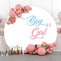 Aperturee Pure White Boy Or Girl Circle Gender Reveal Backdrop