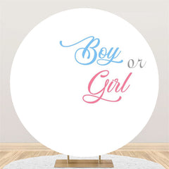 Aperturee Pure White Boy Or Girl Circle Gender Reveal Backdrop