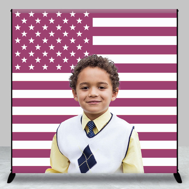 Aperturee - Purple American Flag Custom Photo Backdrop For Kid