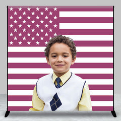 Aperturee - Purple American Flag Custom Photo Backdrop For Kid