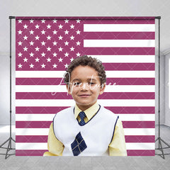 Aperturee - Purple American Flag Custom Photo Backdrop For Kid