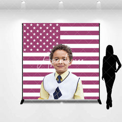 Aperturee - Purple American Flag Custom Photo Backdrop For Kid