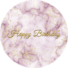 Aperturee - Purple And Gold Glitter Round Birthday Backdrop