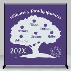 Aperturee - Purple Apple Tree Name Custom Family Reunion Backdrop