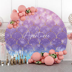 Aperturee Purple Blue Mermaid Scales Bokeh Circle Party Backdrop