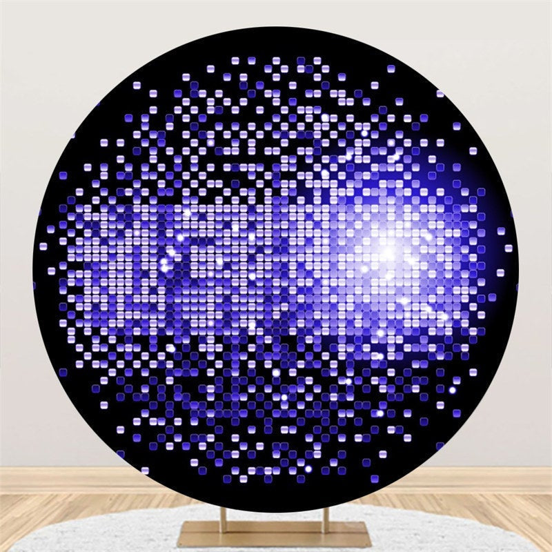 Aperturee Purple Bokeh Bright Round Black Birthday Party Backdrop