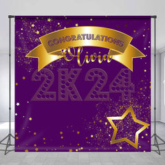 Aperturee - Purple Custom Graduation Backdrop for Party