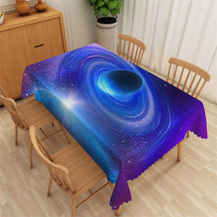 Aperturee - Purple Galaxy Space Star Halo Rectangle Tablecloth