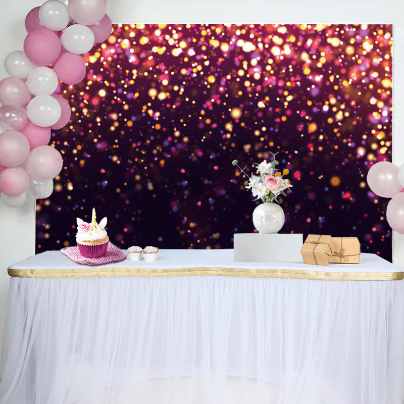 Aperturee - Purple Glitter Bokeh Backdrop for Birthday Party