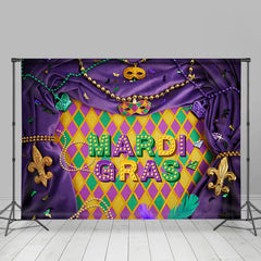 Aperturee - Purple Glitter Masquerade Mardi Gras Backdrop