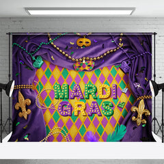 Aperturee - Purple Glitter Masquerade Mardi Gras Backdrop