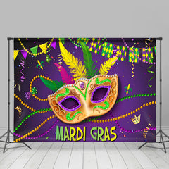 Aperturee - Purple Gold Masquerade Mardi Gras Carnival Backdrop