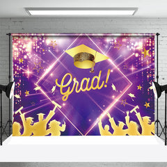 Aperturee - Purple Golden Lights Students Graduation Backdrop