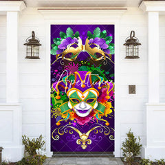 Aperturee - Purple Green Clown Masquerade Birthday Door Cover