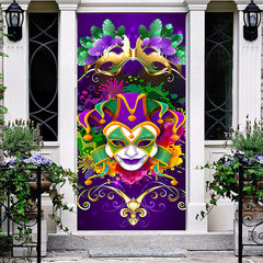 Aperturee - Purple Green Clown Masquerade Birthday Door Cover