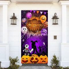 Aperturee - Purple Happy Halloween Party Door Cover for Kid