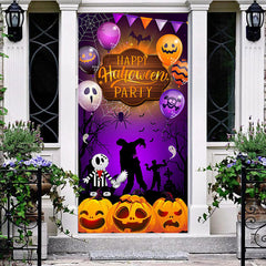 Aperturee - Purple Happy Halloween Party Door Cover for Kid