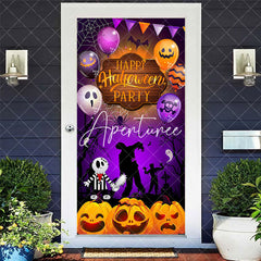 Aperturee - Purple Happy Halloween Party Door Cover for Kid