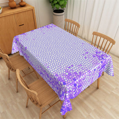 Aperturee - Purple Honeycomb Shape Pattern Rectangle Tablecloth