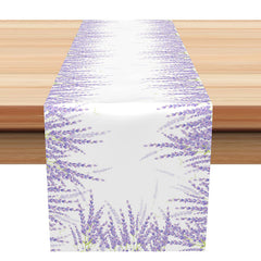 Aperturee - Purple Lavender Faded Simple Fabric Table Runner