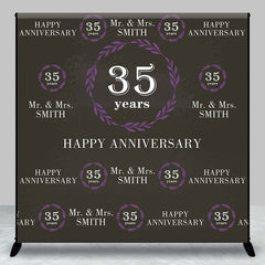 Aperturee - Purple Leaves Step And Repeat Anniversary Backdrop