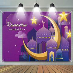 Aperturee - Purple Paper Palace Moon Stars Ramadan Backdrop