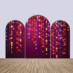 Aperturee - Purple Red Yellow Lights Sparkle Arch Backdrop Kit