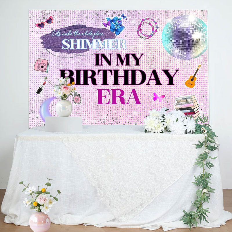 Aperturee - Purple Shimmer Fashion Girls Birthday Party Backdrop