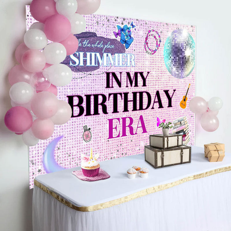 Aperturee - Purple Shimmer Fashion Girls Birthday Party Backdrop