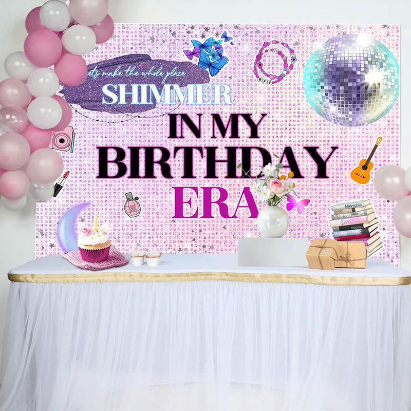 Aperturee - Purple Shimmer Fashion Girls Birthday Party Backdrop