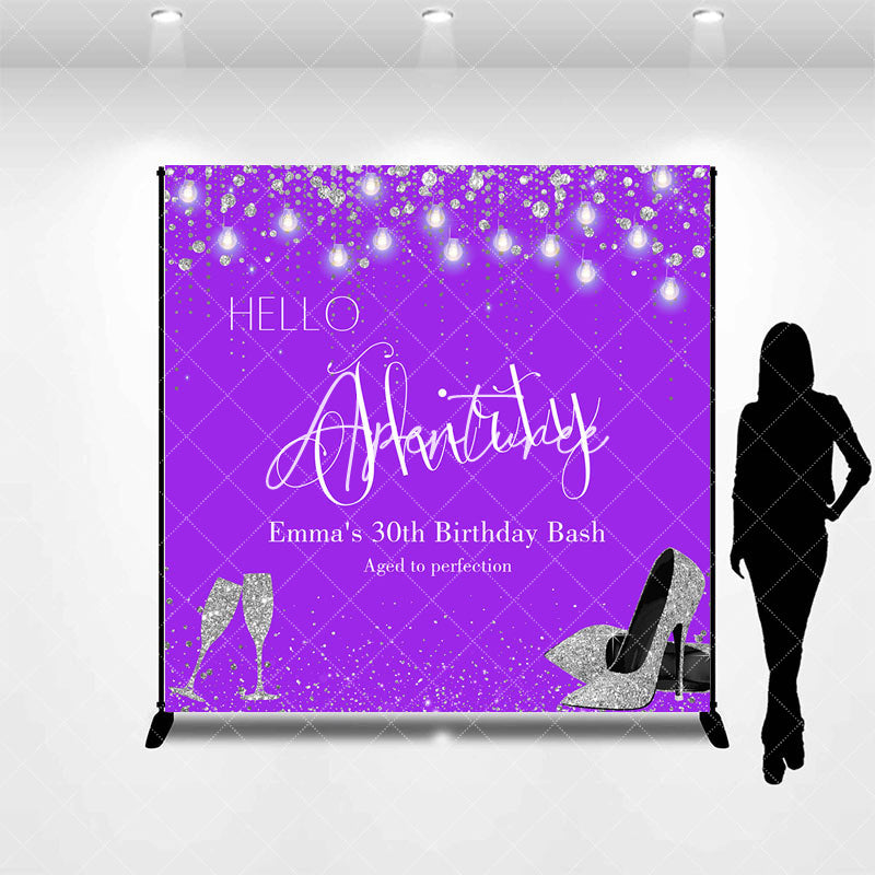 Aperturee - Purple Silver Custom 30th Birthday Bash Backdrop