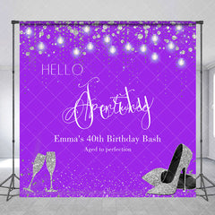 Aperturee - Purple Silver Custom 40th Birthday Bash Backdrop