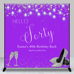 Aperturee - Purple Silver Custom 40th Birthday Bash Backdrop