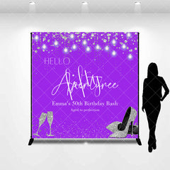 Aperturee - Purple Silver Custom 50th Birthday Bash Backdrop